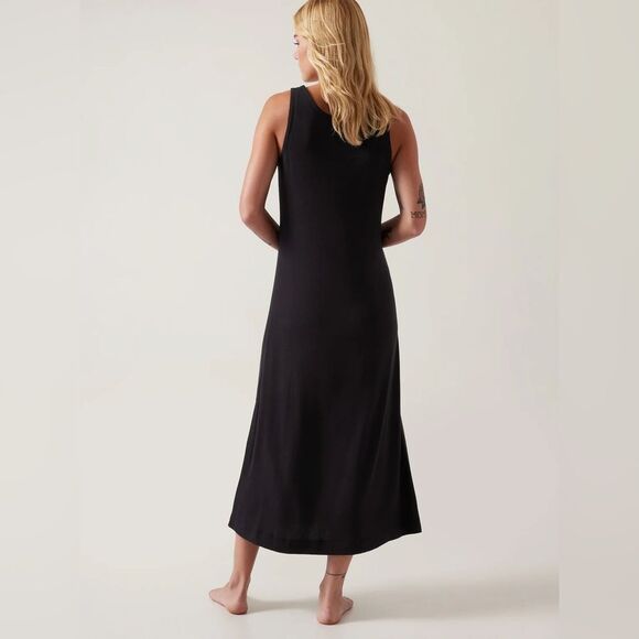 Athleta | NWT Black Well Rested Rib Sleep Tank Dress Size M - Picture 2 of 7